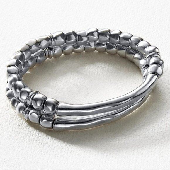 UNO de 50 | Bracelet Double Strand Beaded with Tubular Piece - Picture 1 of 4